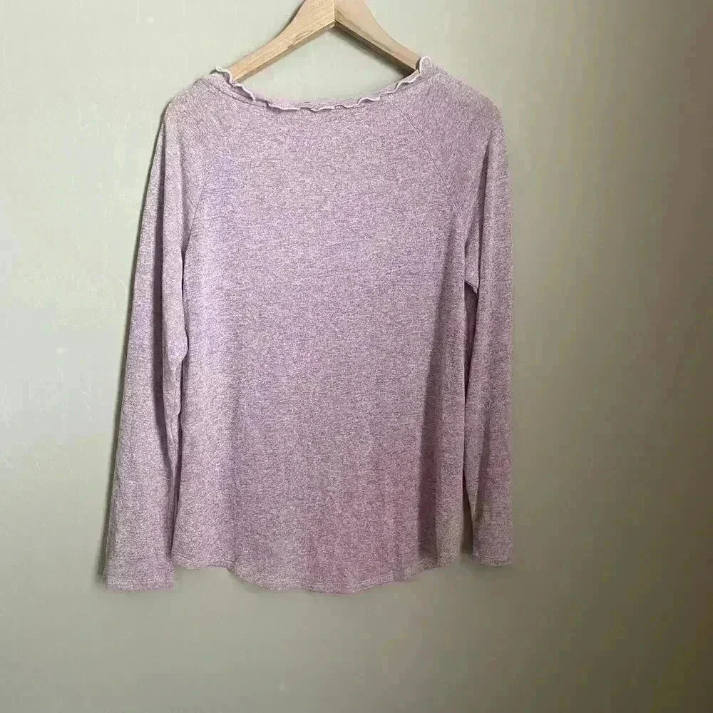 Gibson Ruffled Edge Raglan Pullover Size Medium - Picture 5 of 5